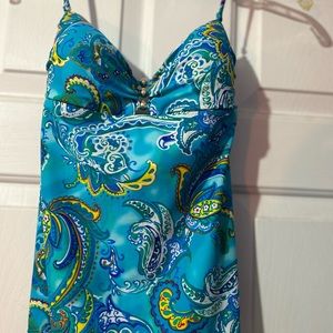Size 4 Tankini Ralph Lauren beautiful print beaded chest
